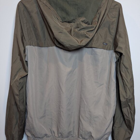ONEILL MEN'S SIZE S COLOR BLOCK WINDBREAKER JACKET OLIVE AND TAN - Picture 5 of 8